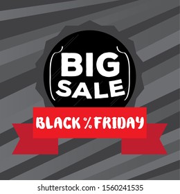 Black friday label with text - Vector illustration
