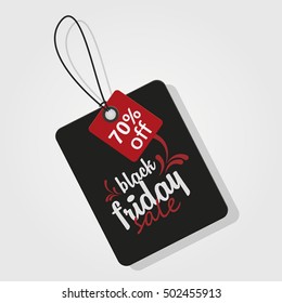 Black friday label with text, Vector illustration