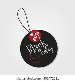 Black friday label with text, Vector illustration