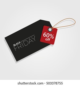 Black friday label with text, Vector illustration