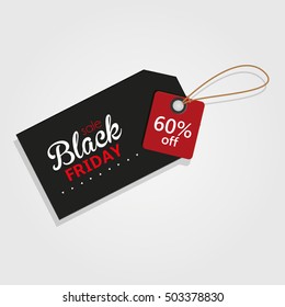 Black friday label with text, Vector illustration