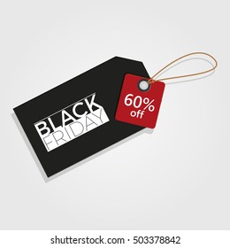 Black friday label with text, Vector illustration