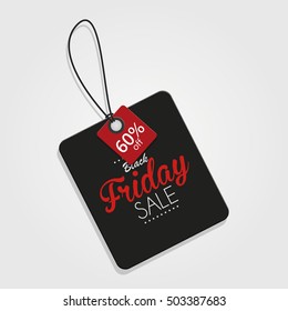 Black friday label with text, Vector illustration