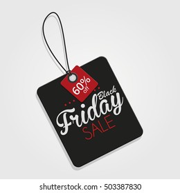 Black friday label with text, Vector illustration
