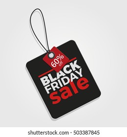 Black friday label with text, Vector illustration