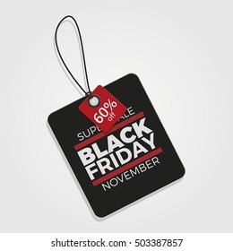 Black friday label with text, Vector illustration