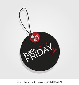Black friday label with text, Vector illustration