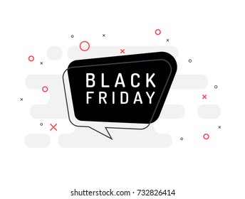 Black friday label. Trendy flat vector bubble. Black banner on a white background.