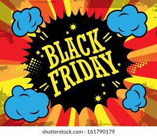 Black friday label, vector illustration