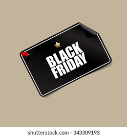 Black Friday label - vector illustration