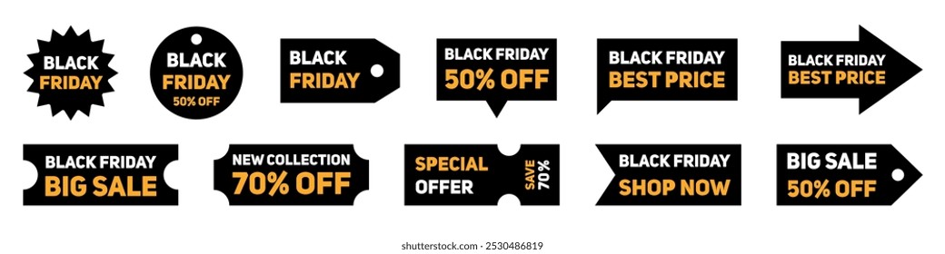 Black friday lable tag set.