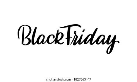 Black Friday lettering. Ad, poster, sign board design layout. Handwritten lettering. Сursive.