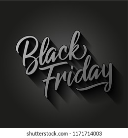 Viernes Negro - Fondo de diseño de letras. Tarjeta con letras dibujadas a mano, fondo. Ilustración vectorial para banner, descuento, afiches, medios sociales u otra impresión.