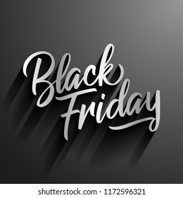 Black Friday - Lettering Design Background. Hand drawn lettering card, background. Vector illustration for banner, discounting, posters, social media, or other printing.