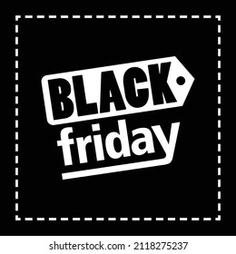 Black Friday lettering on black background with dotted outline around