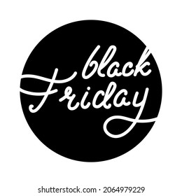 Letras de Viernes Negro en forma redonda. Diseño caligráfico de venta. Ilustración del vector