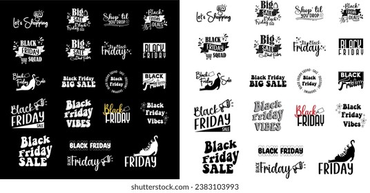 Black Friday Lettering -  sale lettering design - black friday sticker - black and white sticker for black friday 