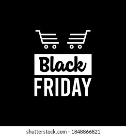 Black friday lettering, typography simple on black background, mega big sale EPS Vector