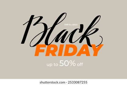 Black Friday lettering vector banner. Template special discount offer design. Product discount festival banner design. Flat Template for logo, labels, banners, poster, social media