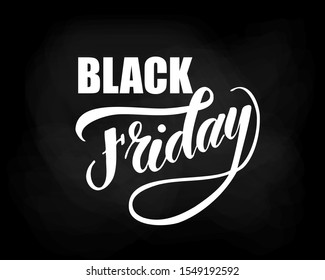 Black friday lettering. Vector illustration for banner, poster.