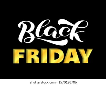 Black friday lettering. Vector illustration for banner