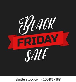 Black Friday lettering vector sign and logo. Text composition on black background