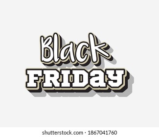 Black friday lettering vector typo graphic. Can be used as banner post invitation or sale announcement