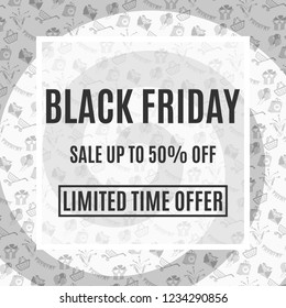 black friday light poster with texture. stock vector image
