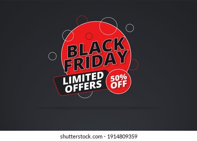 black friday limited offers concept vector, sale label price discount special design, banner deal sale adverstisement premium .