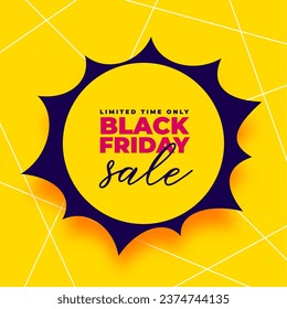 black friday limited sale offer yellow background for business promo vector