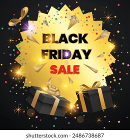 Black Friday limited sale offer. Dark background  Banner, poster, header website. vector illustration