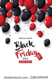 Black Friday limited sale offer.white background lettering. Banner, poster, header website. vector illustration	