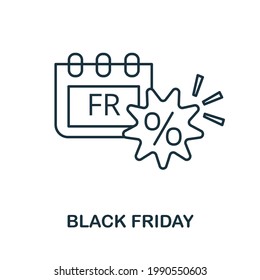 Black Friday line icon. Simple outline illustration from e-commerce collection. Creative Black Friday icon for web design, templates, infographics and more