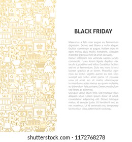 Black Friday Line Pattern Concept. Vector Illustration of Outline Design.