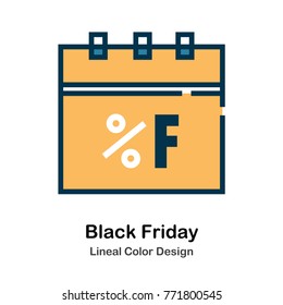 Black Friday Lineal Color Vector Illustration