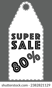 Black Friday. Linear text illustration of "super sale" on sales coupons. Sale coupon design template. Vector set of isolated blank coupons for Black Friday sale.