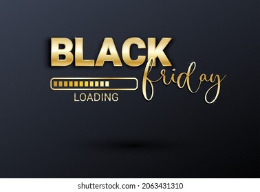 Black Friday Loading Bar Background, Banner Poster Design Template. Progress Loading Bar. Black Friday Sale. Vector Illustration