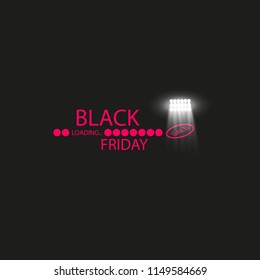 Black Friday with Loading Bar and spotlight . Black Friday Sale Concept