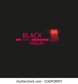Black Friday with Loading Bar and spotlight . Black Friday Sale Concept