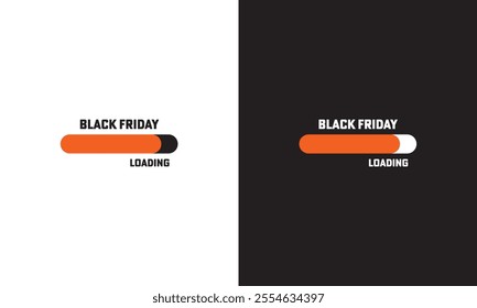 Black Friday Loading. Black Friday Sale. banner poster design template. Progress loading bar. Vector illustration. EPS 10