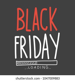 Black Friday loading word vector illustration doodle style 