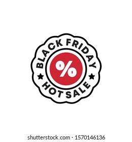 Black Friday Logo, Discount Sale Promo Sticker Label