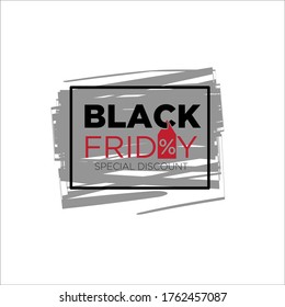 Black Friday Logo, Discount Sale Promo Sticker Label