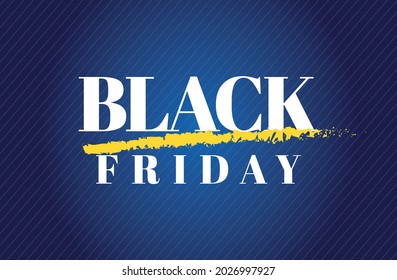 Black friday logo white classic letters and blue gradient background