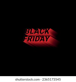 Black friday long shadow text effect red and black theme. vector illustration.