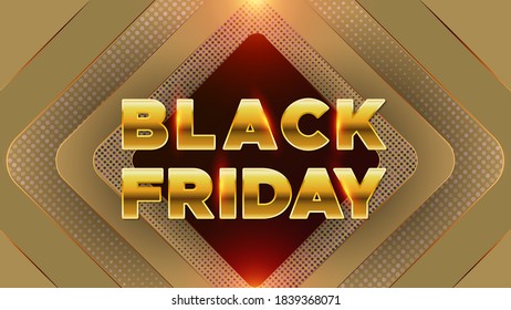 Black Friday. Luxury Background With Golden Text. For Banner, Poster, Header Website. Vector Illustration