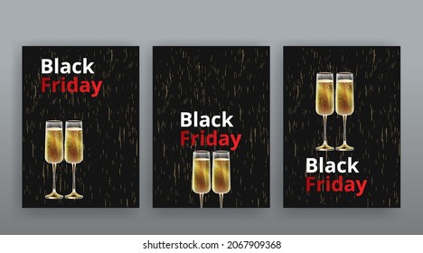 Black Friday luxury concept, Super Sale promo Xmas background. Golden text lettering. New Year and Christmas design. vector illustration 