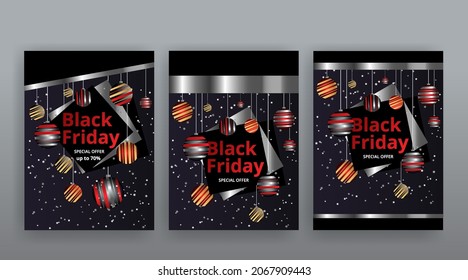 El concepto de lujo del Viernes Negro, la promoción Super Sale de fondo de Navidad. Letras de oro. Diseño de Año Nuevo y Navidad. ilustración vectorial 