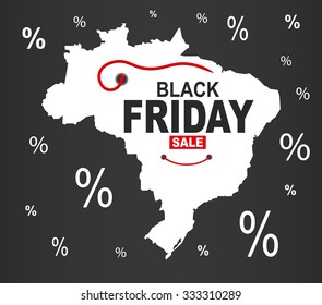Black Friday Map - Brazil white