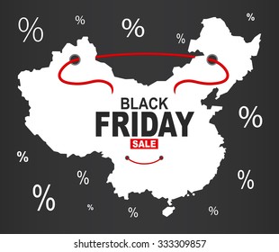 Black Friday Map - China white
